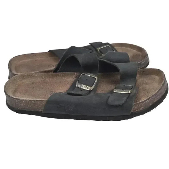 Softmoc Cork Sandals Leather Slide Janine Brown Size 3 - Picture 3 of 7